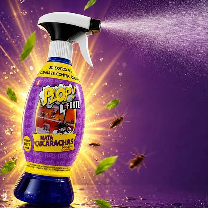 Insecticida Plop Forte Cucarachas Hormigas 300ml Sin Olor 3