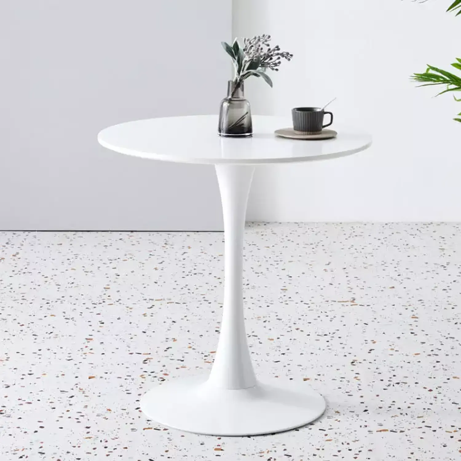 Mesa Alta Redonda en MDF y Metal de Bar 90X60cm 4