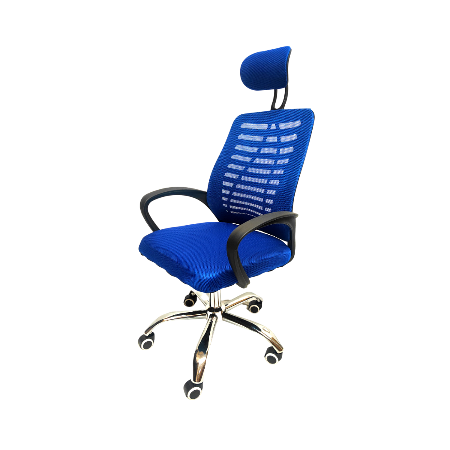 Silla Escritorio con Soporte para la Cabeza Azul 3