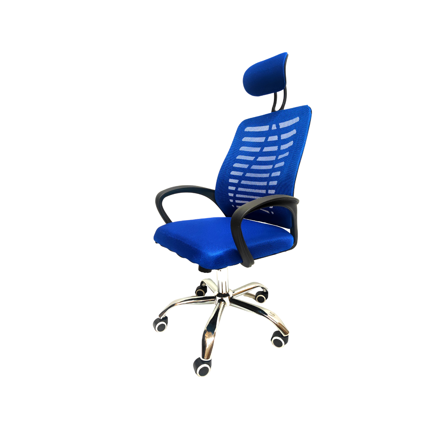 Silla Escritorio con Soporte para la Cabeza Azul 4