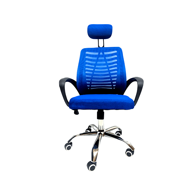 Silla Escritorio con Soporte para la Cabeza Azul