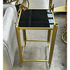 Mesa Lateral Postmoderna Cuadrada  de 40X40X71 Cubierta Acrílica Negro con Patas Gold