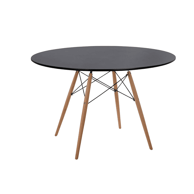 ﻿﻿Mesa Eames 120cm Diámetro MDF Blanco Negra o Wood