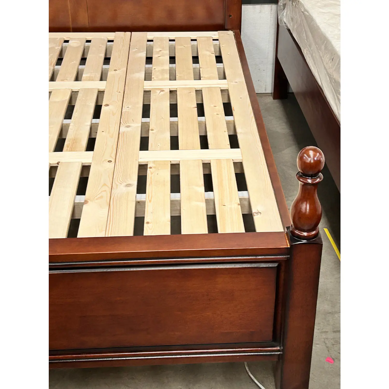 Cama King Roble Americano Madera Maciza con Somier de Pino 8