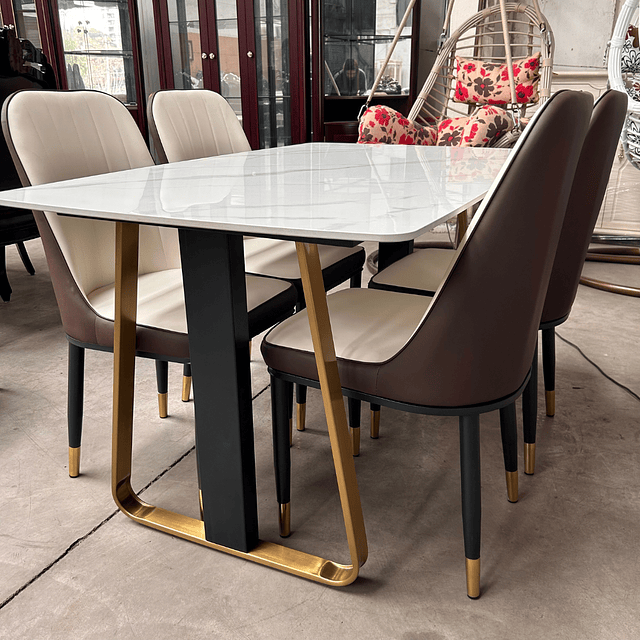 Juego de Comedor Rectangular Gold 4 Sillas