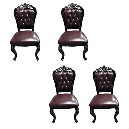 Pack x4 Silla de Comedor Negra