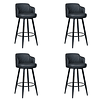 Pack x4 Taburetes de Bar Eco Cuero Acolchados 66cm