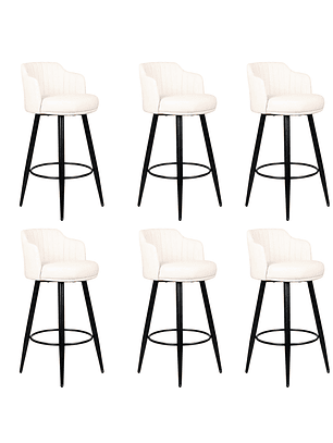 Pack x6 Taburetes de Bar Eco Cuero Acolchados 65cm