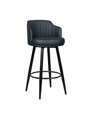 Pack x2 Piso de Bar y Taburete Eco cuero 65cm Negro