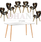 Comedor de Vidrio rectangular y 6 Sillas Mariposa Davinci 120*80  - Miniatura 2