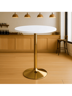 Mesa Alta para Bar Base Dorada Cubierta de MDF