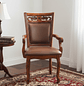 Silla de Comedor de Madera Europea Caoba con Tallado - Miniatura 1