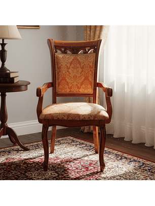 Silla de Comedor Sitial Color Caoba Tallado