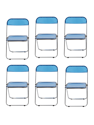 Pack x6 Sillas plegables Azules Transparente