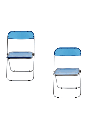 Pack x2 Sillas Plegables Transparente Azul