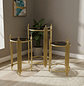 Mesa Lateral Postmoderna Metálica Acrílica Negra Gold - Miniatura 1