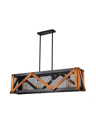 Lampara Colgante Porta E27*4 Negro