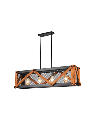 Lampara Colgante Porta E27*4 Negro