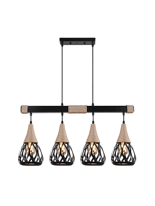 Lámpara Colgante Porta E27*4 Cáñamo