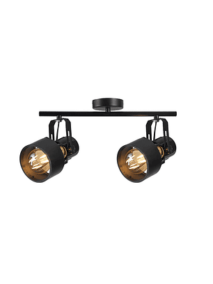 Foco De Cielo Sobrepuesto Porta E27*2 Negro