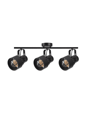 Foco De Cielo Sobrepuesto Porta E27*3 Negro