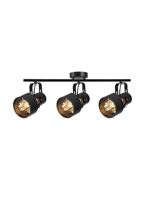 Foco De Cielo Sobrepuesto Porta E27*3 Negro