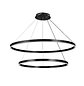 Lámpara de Techo Doble Anillo LED Circular Negro Moderno - Miniatura 2