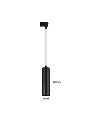 Lampara Golgante Negra Porta Gu10 Formato Riel 200mm
