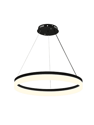 Lámpara Led Colgante Redondo 600mm Negro 36w