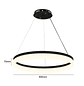 Lámpara Led Colgante Redondo 600mm Negro 36w - Miniatura 3