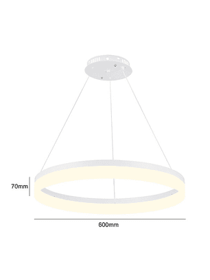 Lámpara Led Colgante Redondo 600mm Blanco 36w
