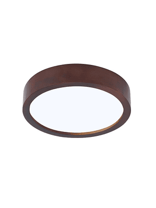 Lampara Led Redondo 300mm Sobrepuesto Con Control Madera Oscuro 24w+24w