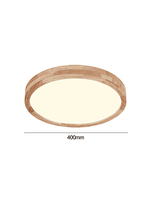Lámpara Led Redondo 400mm Sobrepuesto Con Control Madera Clara 36w+36w