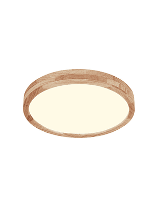 Lámpara Led Redondo 500mm Sobrepuesto Con Control Madera Clara 48w+48w
