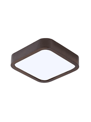 Lámpara Led Cuadrada 300mm Sobrepuesto Con Control Madera Oscuro 24w+24w