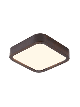 Lámpara Led Cuadrad 500mm Sobrepuesto Con Control Madera Oscuro 48w+48w