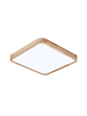 Lámpara Led Cuadrado 300mm Sobrepuesto Con Control Madera Clara 24w+24w