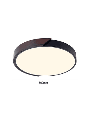 Lámpara Led Redondo 500mm Sobrepuesto Con Control Madera Oscuro 48w+48w