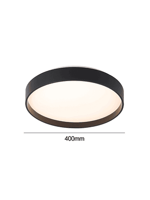Lámpara Led Redondo 400mm Sobrepuesto Con Control Negro 36w+36w