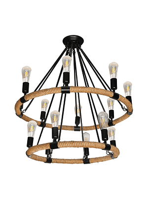 Lámpara Cáñamo Rústica 14 Soquetes E27