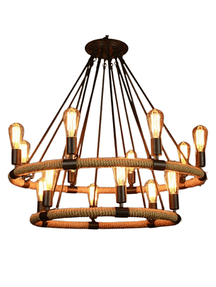 Lámpara Cáñamo Rústica 14 Soquetes E27