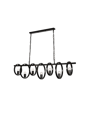 Lámpara Colgante Decorativa Rutica 7 Círculos Negro