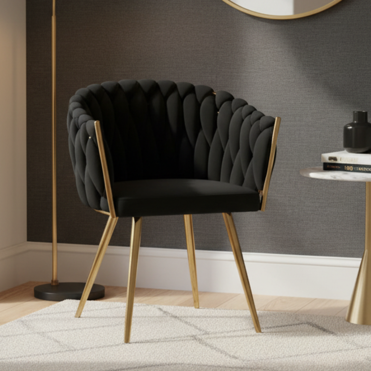 Sitial Curvo Trenza Negro 4