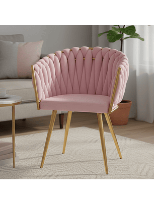Sitial Curvo Trenza Rosado