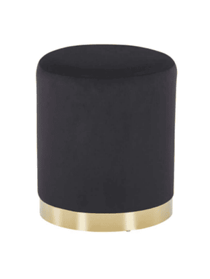 Puff de Felpa y Detalle en Dorado