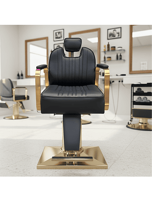 Sillón de Peluquería o Barbería Gold Ajustable Negro