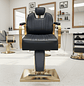 Sillón de Peluquería o Barbería Gold Ajustable Negro - Miniatura 2