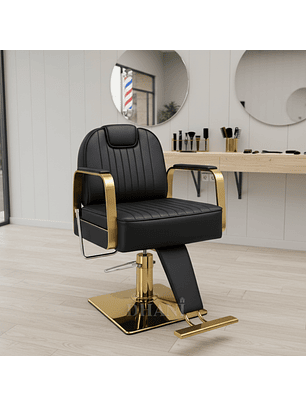 Sillón de Peluquería o Barbería Gold Ajustable Negro