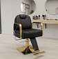 Sillón de Peluquería o Barbería Gold Ajustable Negro - Miniatura 1