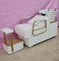 Sillón Lavacabezas Ergonómico Moderno Blanco y Dorado - Miniatura 3
